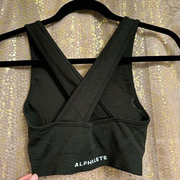 Alphalete Amplify Bra Canteen Deep Olive Green XS - Picture 2 of 6
